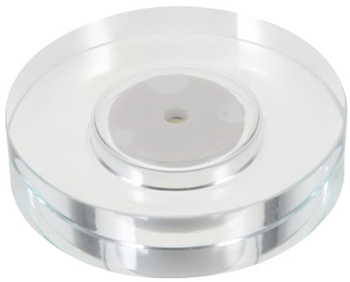 Luxshiny - Base giratoria LED, recargable, USB, soporte luminoso, estable, para expositores, cristales y objetos acrílicos