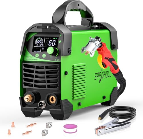 SPRIGHOLLY CUT60 PRO Uppgradering 60A IGBT Plasmaskärare 240V - Max. 16mm stålskärning, 10mm ren skärning - Med digital LED-display, lätt start & överbelastningsskydd