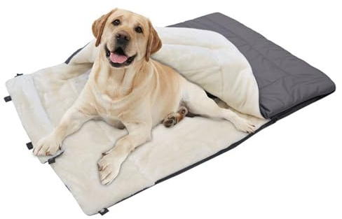 KUDES - Borsa per cani calda e confezionabile, sacco a pelo impermeabile per interni ed esterni, sacco a pelo da campeggio, escursioni, viaggi con zaino, borsa per cani, inclusa portatile