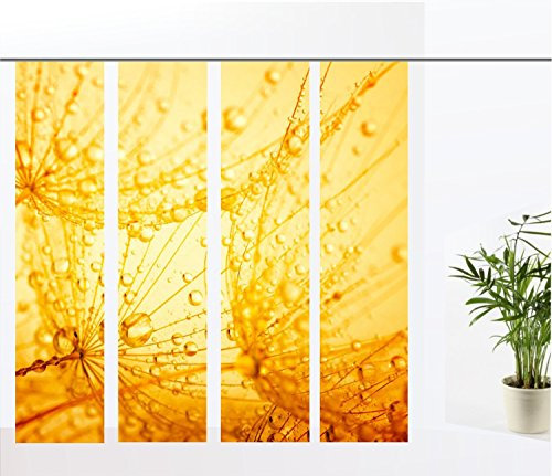 gardinen-for-life Flächenvorhang Dream Yellow - 4er - Serie, Modernes Flächenvorhang Set 4tlg,Höhe 2,45 m