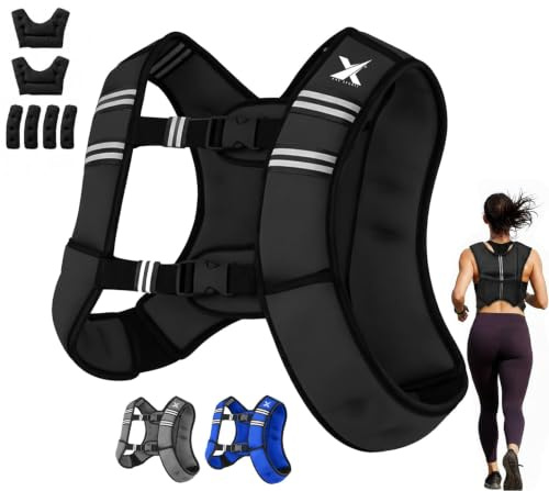 XN8 Adjustable Weighted Vest for Men and Women, Removable Iron-Sand Weights, Neoprene Training Vest for Walking, Running, Rucking, and Calisthenics
