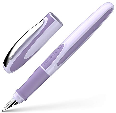 Schneider Ray 168208 Stylo plume (pour droitier, Cartouche d'encre standard Bleu roi incluse) Lavande