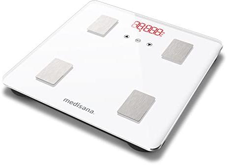 medisana BS 414 connect, digitale Körperanalysewaage 180 kg, Personenwaage zur Messung von Körperfett, Körperwasser, Muskelmasse und Knochengewicht, Körperfettwaage mit Körperanalyse App