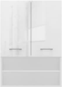 CDF Waschmaschinenschrank Pola Mini DK | Farbe: Weiß glänzend | Moderner Schrank über der Waschmaschine | Ablagefläche | Geräumige Einlegeböden | Einfache Montage | Glatte Seiten ohne Endkappen