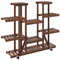 vidaXL Soporte de Flores con Ruedas Madera Maciza Abeto 110x25x115 cm