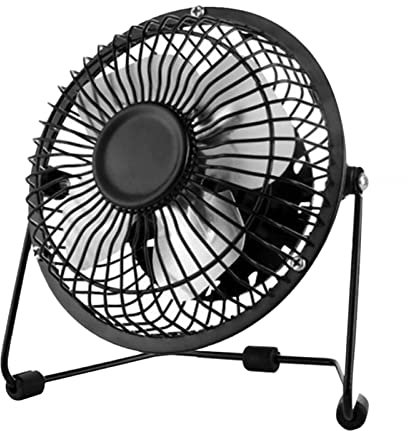 Yiiannda Ventilateur de bureau USB avec coque en métal et lames en aluminium, petit ventilateur de table portable silencieux avec interrupteur marche/arrêt, idéal pour bureau, bureau et voyage 15,2 cm