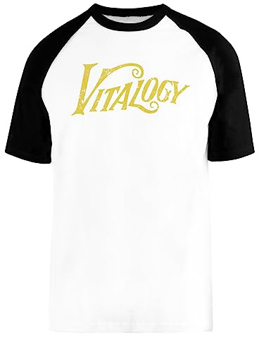Jam Vitalogy Vintage Bianca Unisex Maglietta da Baseball Maniche Corte White Baseball T-Shirt