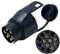 CCLIFE 7/13 Adaptateur Prise Remorque 7 Broches vers 13 Broches 12V Avec Cover pour Remorques de Voiture,remorque, Caravan