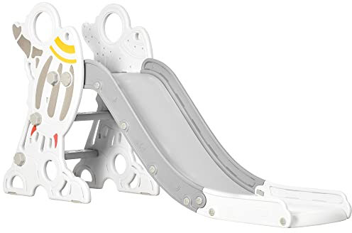 AIYAPLAY Kids Slide Freestanding Toddler Slide Space Theme for Indoor Outdoor Ages 1.5-3 Years - Grey