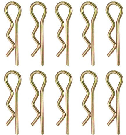 sourcing map Lot de 10 clips de goupille d'attelage, 3,5 mm x 70 mm, clips R colorés en zinc à ressort en acier à ressort pour remorque, tracteur, tondeuse, chariot, camion
