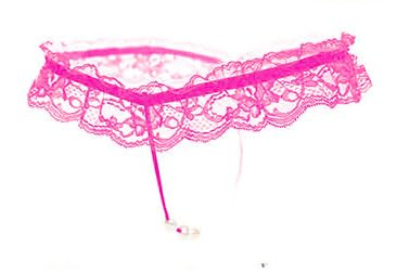 Bommi Fairy Women‘s Sexy Lace Pearl T-Pants Cute Thong gag Gift One Size Underwear G-Strings (UK, Alpha, One Size, Regular, Regular, Rose)