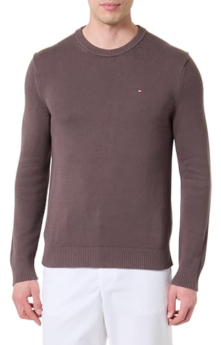 Tommy Jeans Maglione da Uomo Tjm Slim Ess Ext DM0DM21787 Pullover Maglione, Marrone (Noce Nero), L, Marrone (Noce Nero), L