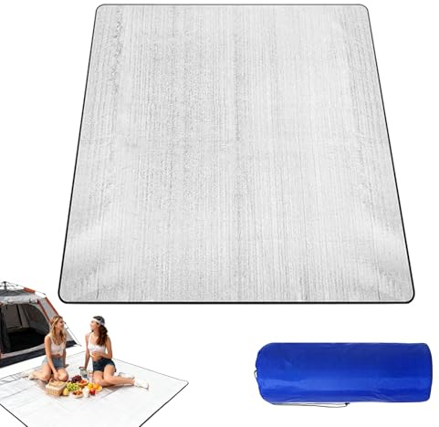 AFAIK Colchoneta aislante plegable para camping, de lámina de aluminio, color plata, 100 x 200 cm, ultraligera