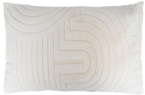 Paris Prix Atmosphera Créateur d'intérieur - Coussin Imitation Fourrure Arka 50x80cm Ivoire