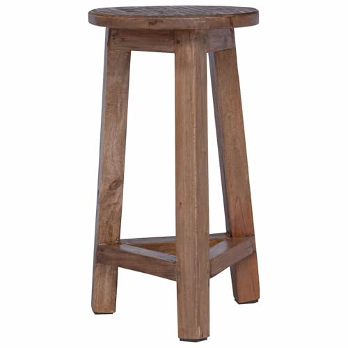 vidaXL Tabouret Naturel 28 x 28 x 50 cm Bois d'Acajou, Salon, Meubles rustiques, matériaux durables, Design Intemporel pour espaces Confortables, conçu pour Le Confort et Le Style