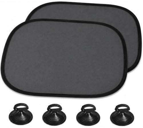 PARENCE 2-Pack Sidosolskydd för Bil – UV- och Värmeskydd – Fäste med Sugkoppar – Universell – 44 x 36 cm