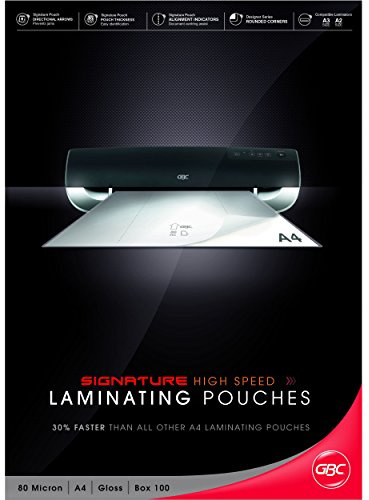 GBC A4 2x80 Micron HighSpeed Gloss Laminating Pouches, Pack of 100, IB049033
