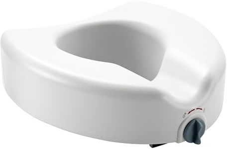 Medline 5 Raised Toilet Seat with Lock, No Arms, White, 400 lb Capacity - Easy Installation - Elderly & Disabled Bathroom Aid