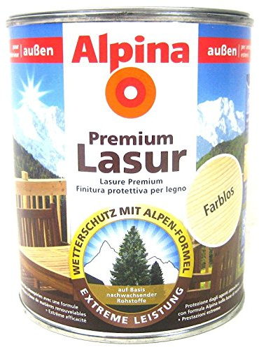 ALPINA Premium Lasur, 750 ml, Holz Dickschichtlasur au? en, Teak