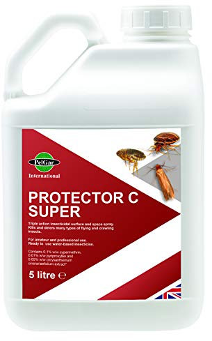 Protector C Triple Action Insecticide 5L Super Professional Indoor Formula Kills Bed Bugs, Ants, Mites, Cockroaches, Fleas, Use On Mattresses, Carpets, Homes, Hospitals, Offices And More