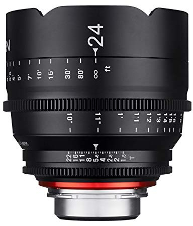 XEEN Cinema 24mm T1,5 PL Vollformat Objektiv MF Cine Video Lens für hohe Auflösungen mit Follow Focus Zahnkränze