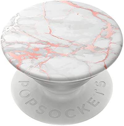 PopSockets PopGrip - Support et Grip pour Smartphone et Tablette avec un Top Interchangeable - Rose Gold Lutz Marble