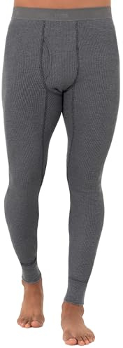 Fruit of the Loom Men's Recycled Premium Waffle Thermal Underwear Long Johns (1, 2, 3, and 4 Packs) Pajama Bottom, Greystone Heather, L UK
