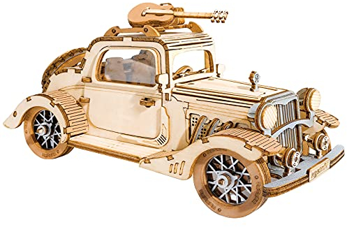 ROBOTIME Voiture Bulle Vintage Puzzle 3D Bois Maquette Casse Tête Adulte Mécanique Kit De Construction De Modèles Découpé Au Laser en Puzzle