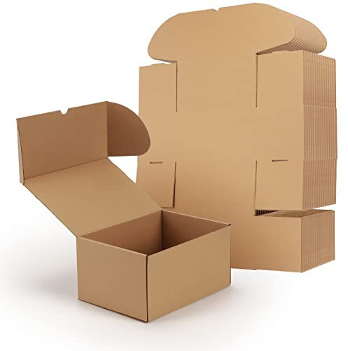 EYMPEU 20 Stück 25,4x17,8x12,7cm Braune Versandkarton, Kartons für Spielzeug, Schreibwaren und Weihnachtspäckchen