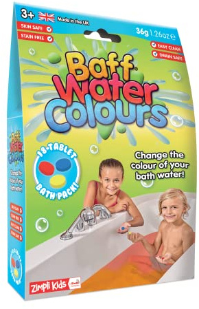 Simba 105956834SDN - Zimpli Kids Baff Water Colours - Ändrar Färg på ditt Badvatten, Flerpack, Biologiskt Nedbrytbara, Snälla mot Huden, Från 3 år