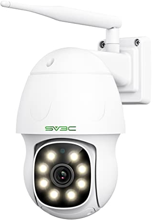 SV3C 5MP PTZ WiFi Security Camera Outdoor, Rotate Pan Tilt IP Cameras with Auto Tracking, Floodlight Color NIght Vision, Humanoid Detection, Two-way Audio, Onvif Conformant, FTP, RTSP, SD Card Record