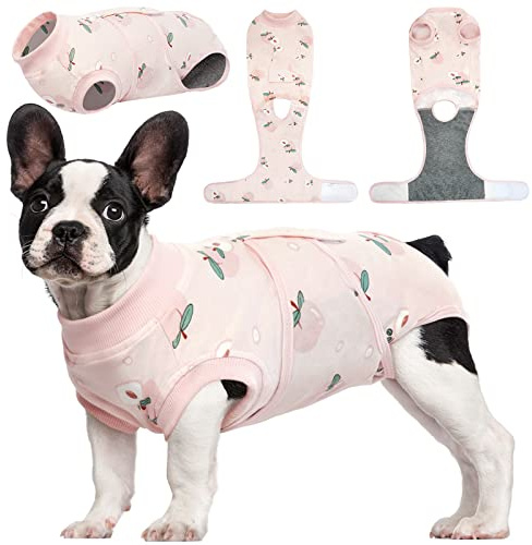 Kuoser Dog Surgery Recovery Suit, Dog Recovery Suit Female Male, Dog Surgical Recovery Suit, Adjustable Dog Post Surgery Body Suit, Recovery Suit Dog After Lightpink M