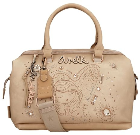 Anekke - Bolso Mujer - Bolso Bowling de Polipiel para Mujer con Correa Ajustable, 2 Asas de Mano y Cierres de Cremallera- Accesorios y Complementos Mujer - Medidas 28x22x16 cm