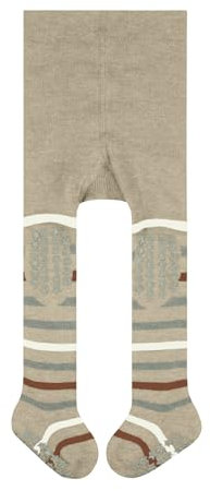 FALKE Unisex Baby Strumpfhose Multi Stripe B Ti Baumwolle rutschhemmende Noppen 1 Stück, Beige Sand Melange 4651, 80-92