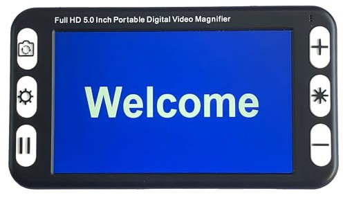 LFfwynog Lente d'Ingrandimento Digitale Portatile, ausilio visivo elettronico ad Alta Definizione Ingrandimento 2x-48x e 26 modalità Colore per Leggere, Scrivere, visualizzare mappe, Libri