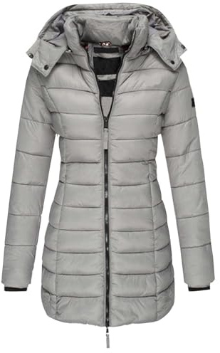 CUTeFiorino Abrigo de invierno para mujer, largo y cálido, chaqueta de plumón con capucha, chaqueta acolchada con cremallera, chaqueta acolchada de invierno, chaqueta de esquí gruesa, impermeable