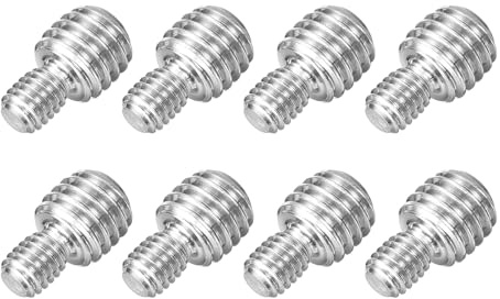 QUARKZMAN 8 stycken M6 x 10 mm till M10 x 10 mm gängstång stående bultar dubbelsidig gängstift skruvbultar, 304 rostfritt stål gänga reduceringsadapter för möbelmaskinmontering fastsättning