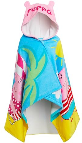 Disney Toalla con capucha Peppa Pig 100% algodón Poncho para niñas Toalla de playa para niños Toalla de baño Envoltura para nadar Bata de cambio