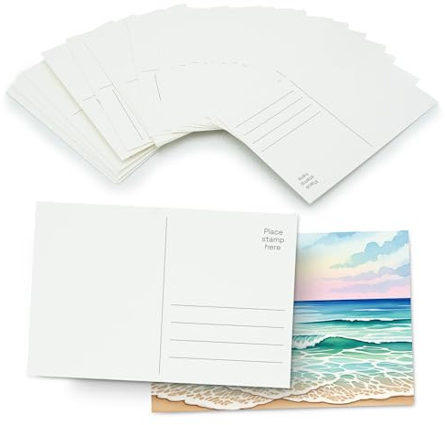 Mikkelhus Papier Aquarelle A6 – Bloc de 25 Feuilles 300g/m² – Cartes Postales Blanko pour Aquarelle – Idéal pour Peinture, Croquis & Loisirs Créatifs – Format DIN A6 (10,5 x 14,8 cm)