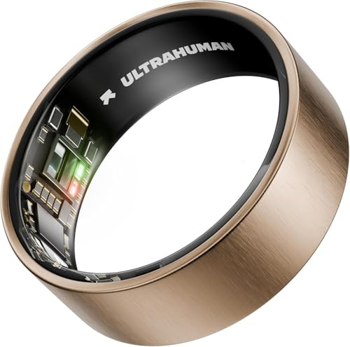 ULTRAHUMAN Ring Air (certifierad förnyad) – Smart ring Health Tracker, Size First Sizing Kit, sömntracker, smart ring för män/kvinnor, fitnesstracker (borstat roséguld, 6)