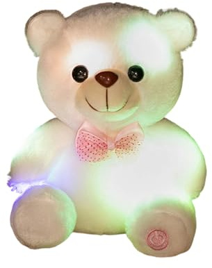 Pruojhw Luz Nocturna de Peluche, 20 centímetros muñeca Suave decoración de la habitación, Iluminado Juguete de Peluche para niños, para niñas y Adultos, como compañero de Consuelo, Sala de