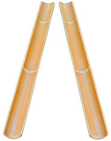 Toyvian Fontana d'Acqua in bambù 2 Pezzi 50 CM X 6-7 CM, Canale Decorativo Multifunzionale per Acquari e Giardino, Fontana da Esterno per Patio Suono Rilassante dell'Acqua