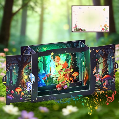 Magical Fairy Musical Birthday Card for Girls, with Lights & Music