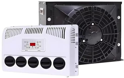 12v/24v luftkonditionering för husbil, split-AC-luftkonditionering, 11000 BTU lastbilshytt-luftkonditionering för lastbilar, bussar, grävmaskiner, split-parkerings-luftkonditioneringskit Black-24V