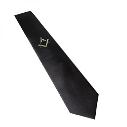 Silver & Black No G Design Masonic Tie (XBNT03)