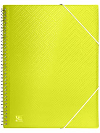 Oxford, Carpeta de Fundas Plástico A4, 30 Fundas Transparentes, Color Lima