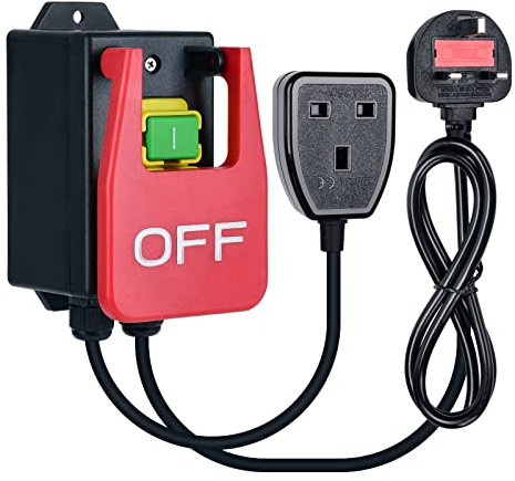 220V Single Phase On/Off Switch, Briidea Router Table Switch with Large Stop Sign Paddle Easy Contact for Quick Power Off for Table Saws and Other Electrical Equipment