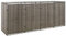 Mengtu Mülltonnenbox für 4 Tonnen Mülltonne Mülltonnenverkleidung Müllcontainer Gerätebox Garten Möbel Mülltonnenbox Mülltonnenabdeckung Grau 274x80x117 cm Poly Rattan