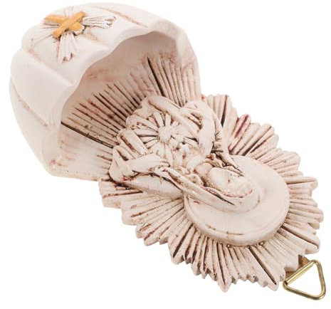 PRETYZOOM Décoration D'intérieur Catholique Fontaine à Eau Bénite Élégante Décoration Murale pour Entrée Art Mural en Résine Symbole de Bénédiction de La Foi 6 5 X 4 X 12 Cm