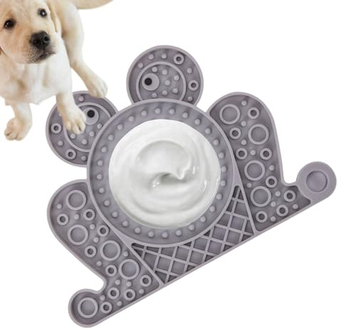 Duroecsain Laming de Cachorro, Alfombra de lamer de Silicona para Perro - Frog Forma Lick Bowl con Tazas de succión para Perros | Bandeja de alimentación Lenta, Placa sin Deslizamiento, diversión